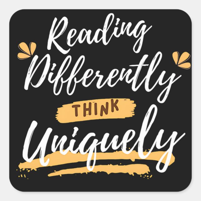 world dyslexia awareness  square sticker (Front)