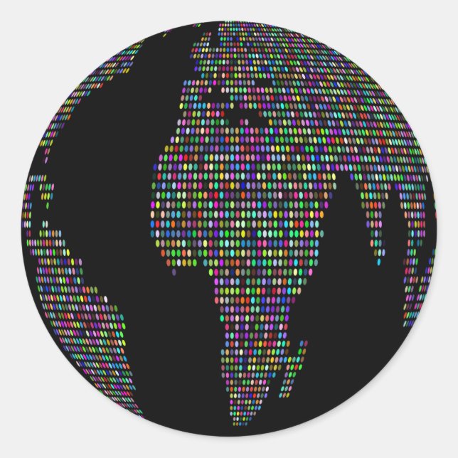 world earth planet globe map classic round sticker (Front)