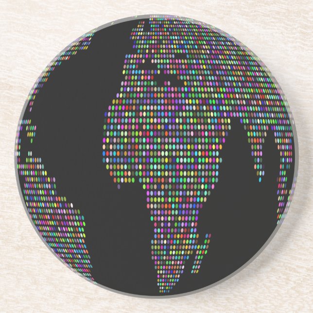 world earth planet globe map coaster (Front)
