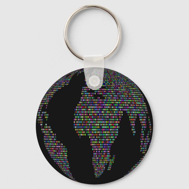 world earth planet globe map keychain (Front)