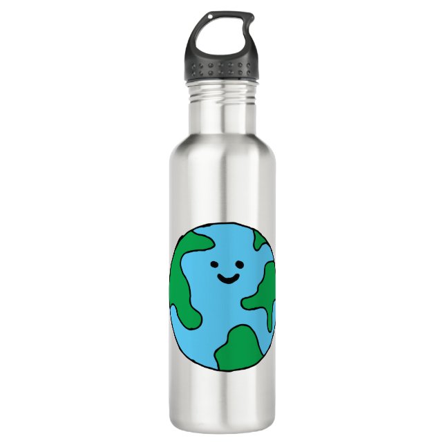 World Ecofriendly Icon Happy Earth Clipart Ecofrie 710 Ml Water Bottle (Front)