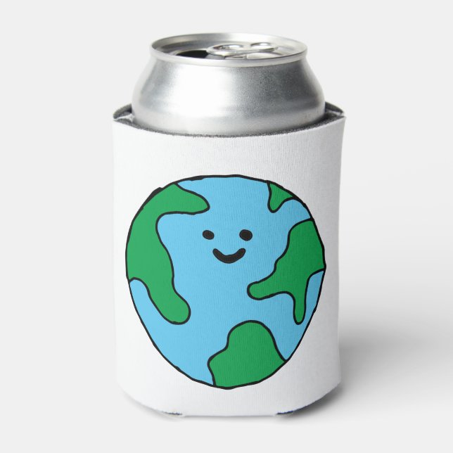 World Ecofriendly Icon Happy Earth Clipart Ecofrie Can Cooler (Can Front)