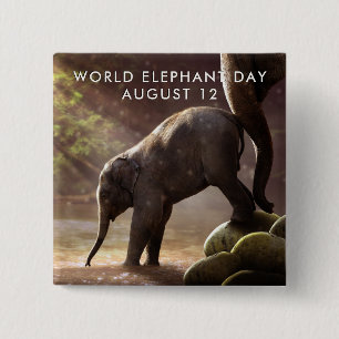 World Elephant Day 2 Inch Square Button