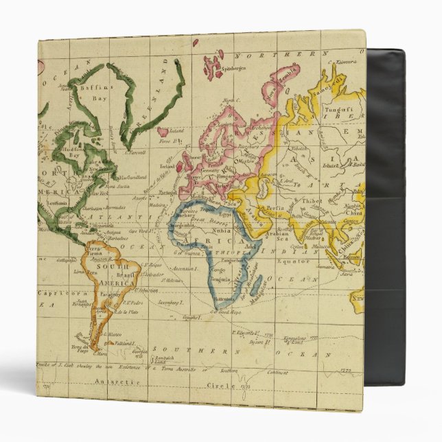 World engraved map binder (Front/Inside)