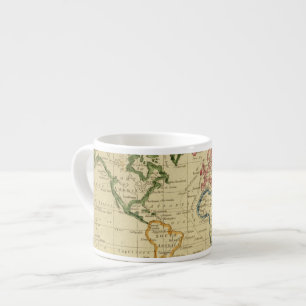 World engraved map espresso cup