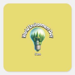 World Environment Day. 5 June Square Sticker