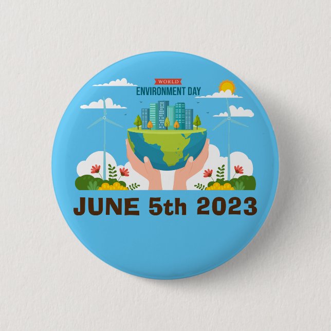 World Environment Day customizable custom 2 Inch Round Button (Front)
