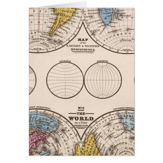 World Equatorial Projection and Polar Projection (Front)