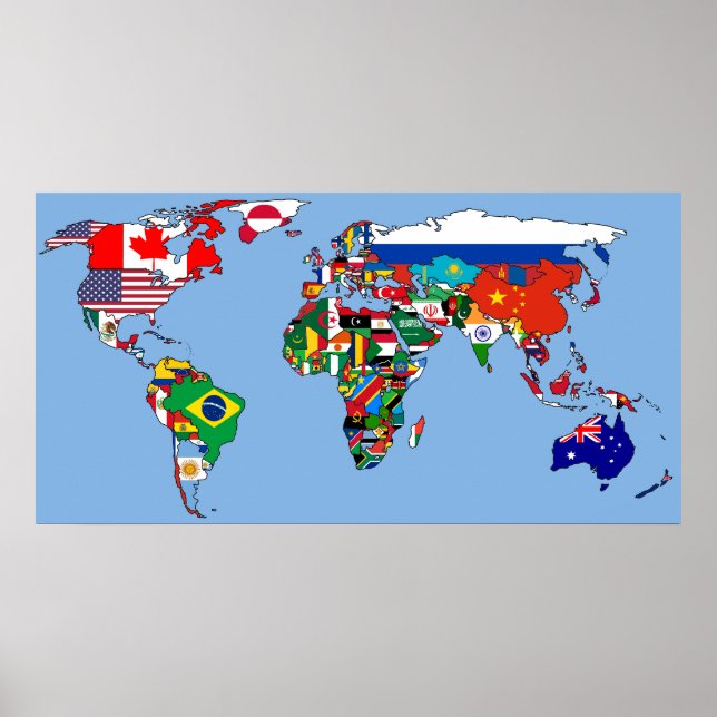 World Flag Map Poster (Front)