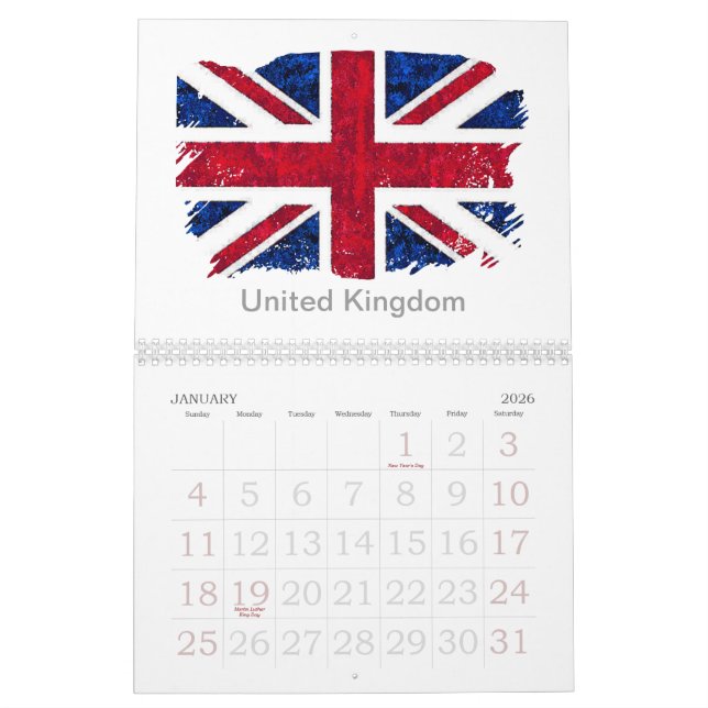 WORLD FLAGS 2013 Calendar (Jan 2026)