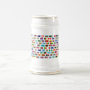 World flags beer stein
