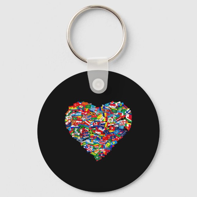 World Flags Earth Day  Keychain (Front)