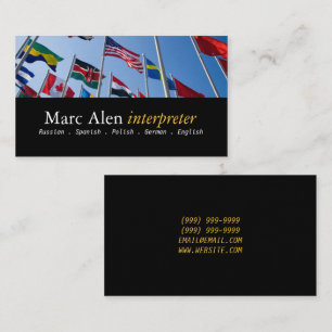 World Flags Interpreter Translator Business Card