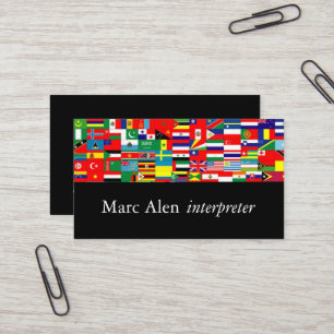 World Flags Interpreter Translator Business Card