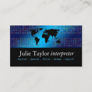 World Flags Interpreter Translator Business Card