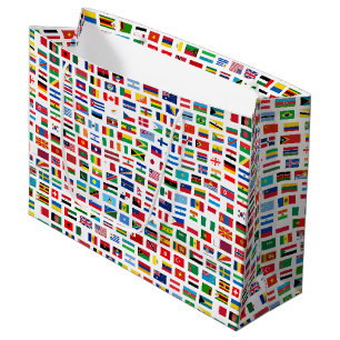 World flags large gift bag