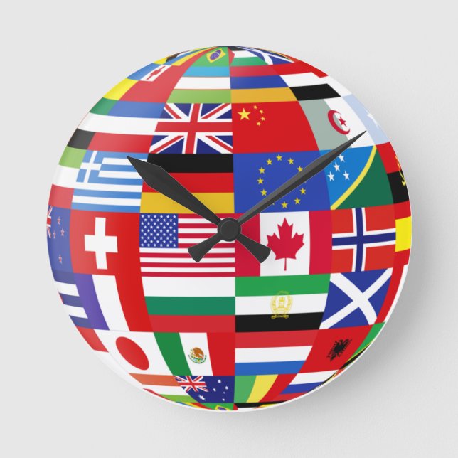 World flags round clock (Front)