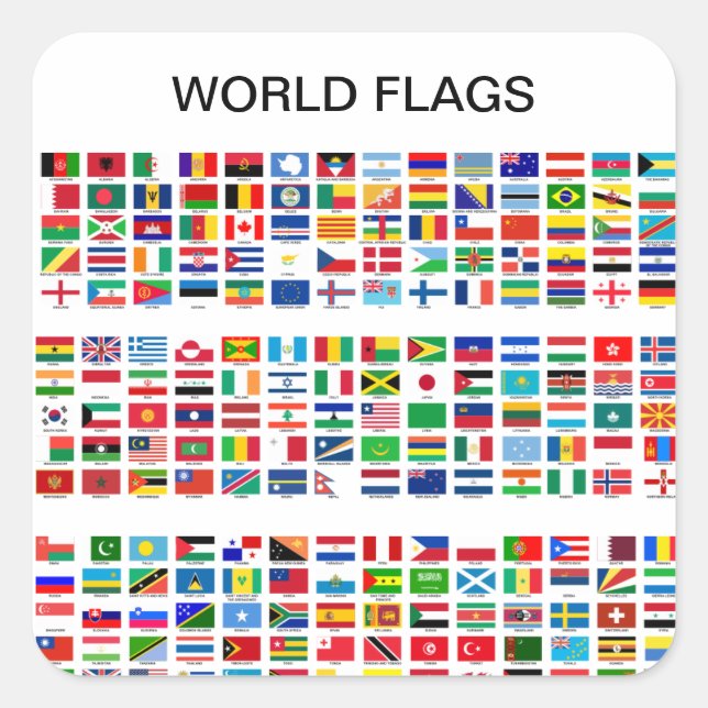 World Flags Square Sticker (Front)