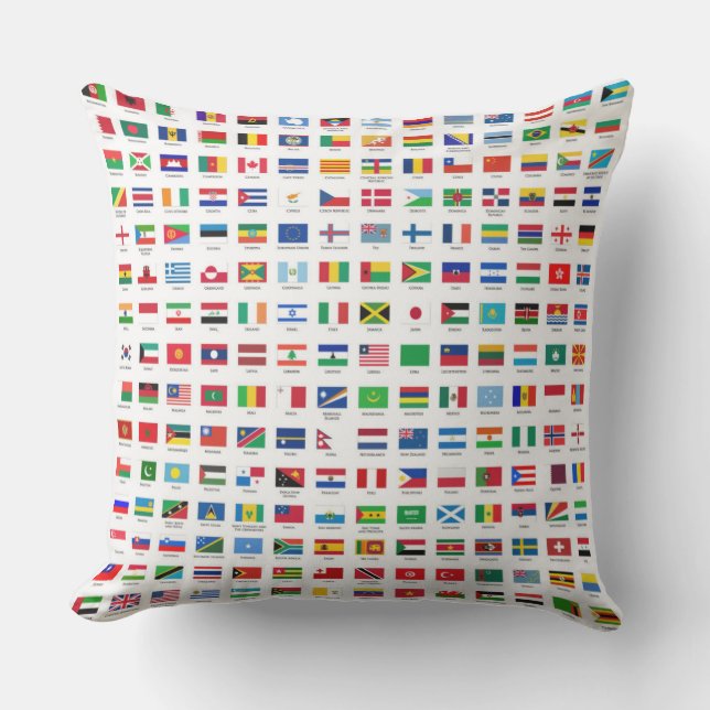 world flags throw pillow (Front)