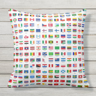 world flags throw pillow