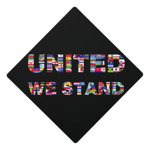 World Flags United We Stand Graduation Topper
