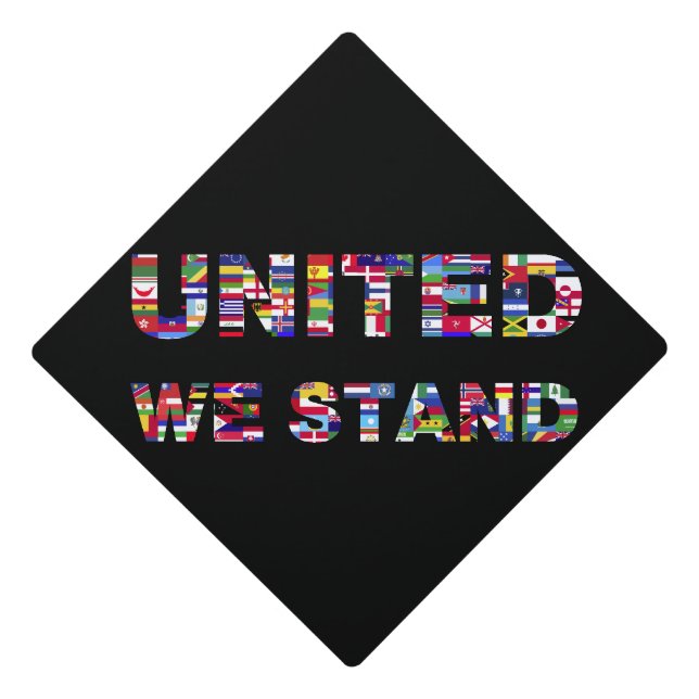 World Flags United We Stand Graduation Topper (Front)