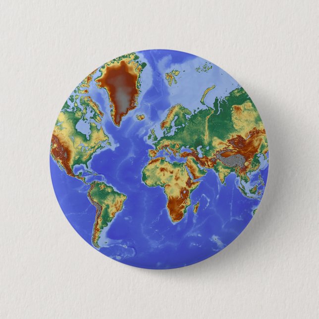 World Geographic International Map 2 Inch Round Button (Front)