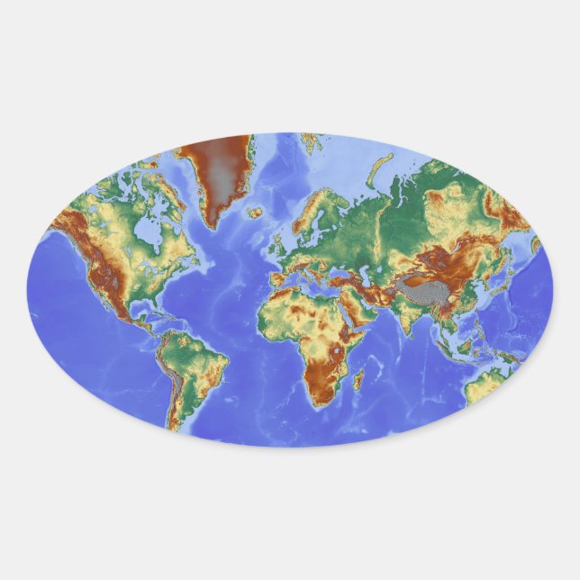 World Geographic International Map Oval Sticker (Front)