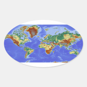 World Geographic International Map Oval Sticker