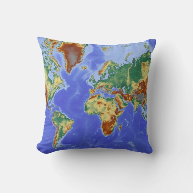 World Geographic International Map Throw Pillow (Front)