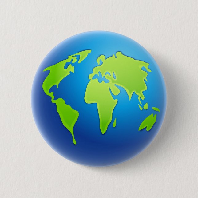 World Globe 2 Inch Round Button (Front)