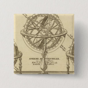 World Globe 2 Inch Square Button