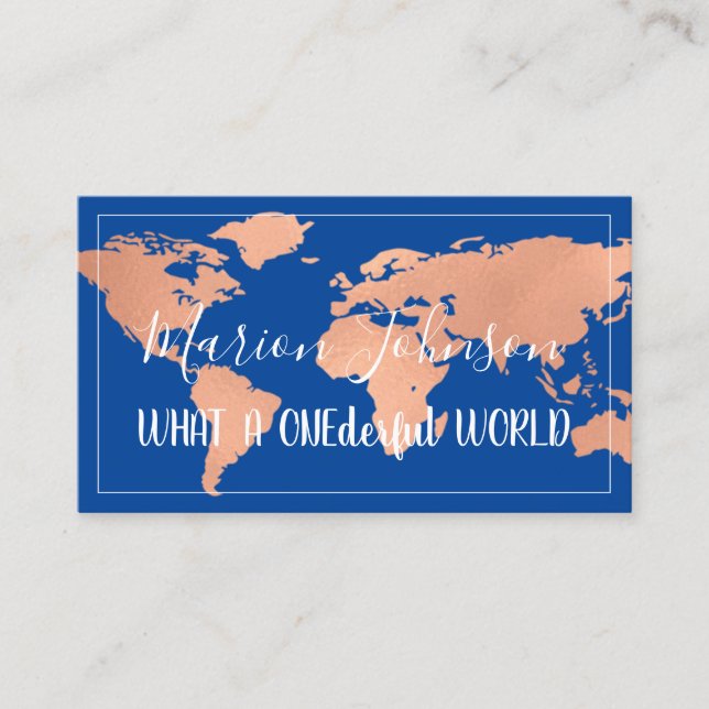 World Globe Carte Agence de Voyage Rose de cuivre  (Devant)