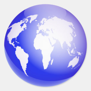 World Globe Classic Round Sticker