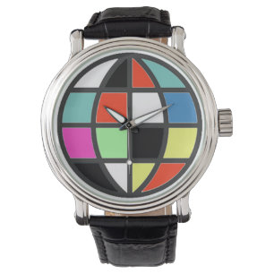 world globe color time watch