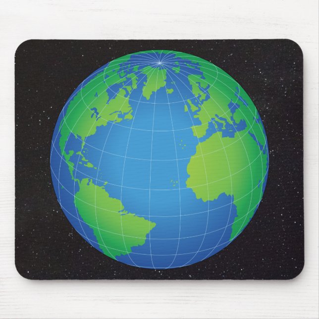 World Globe Map Starry Sky Mouse Pad (Front)