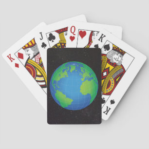 World Globe Map Starry Sky Playing Cards