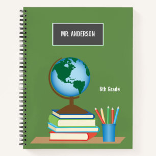 World Globe on Stack of Books Personalized Teacher