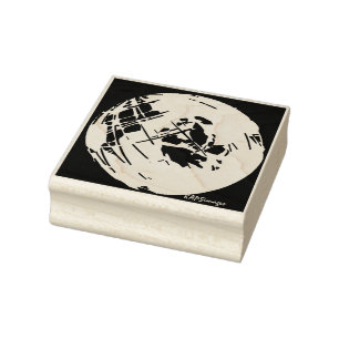 World Globe Photography Art Tote Rubber Stamp