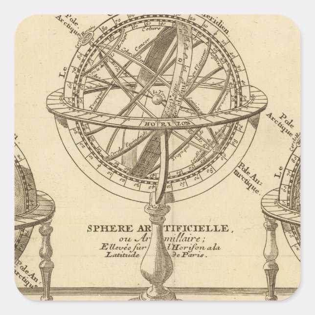 World Globe Square Sticker (Front)