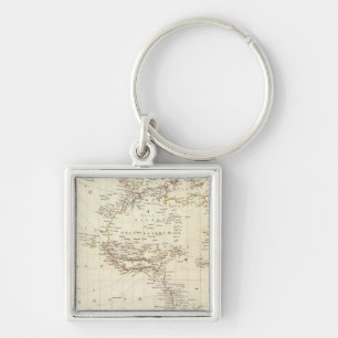 World, gnomonic proj I Africa and south Europe Keychain