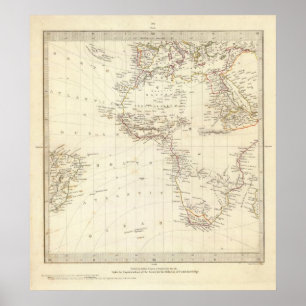 World, gnomonic proj I Africa and south Europe Poster