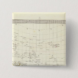 World, gnomonic proj III Polynesia 2 Inch Square Button