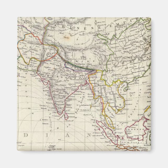 World, gnomonic proj IV Asia Magnet (Front)