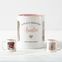 World Greatest Auntie Custom 2 Photo Pink Modern