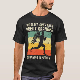 World Greatest Great Grandpa Running in Heaven Mem T-Shirt
