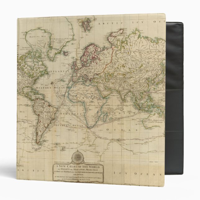 World Hand Coloured map Binder (Front/Inside)