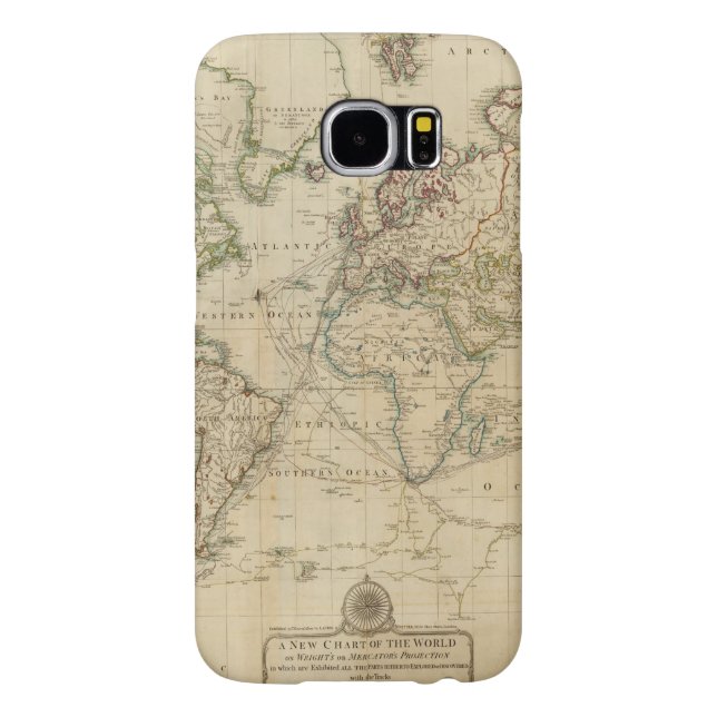 World Hand Coloured map Case-Mate Samsung Galaxy Case (Back)