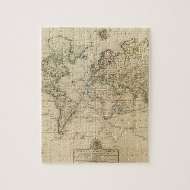 World Hand Coloured map Jigsaw Puzzle (Vertical)
