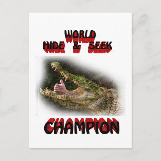 world hide & seek champion postcard